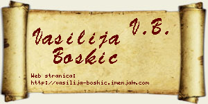 Vasilija Boškić vizit kartica